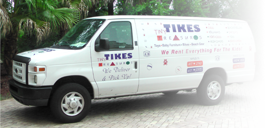 Tiny Tikes Treasures does delivery & pick-up of rental items in Marco Island, Naples, Bonita Springs, Estero FL